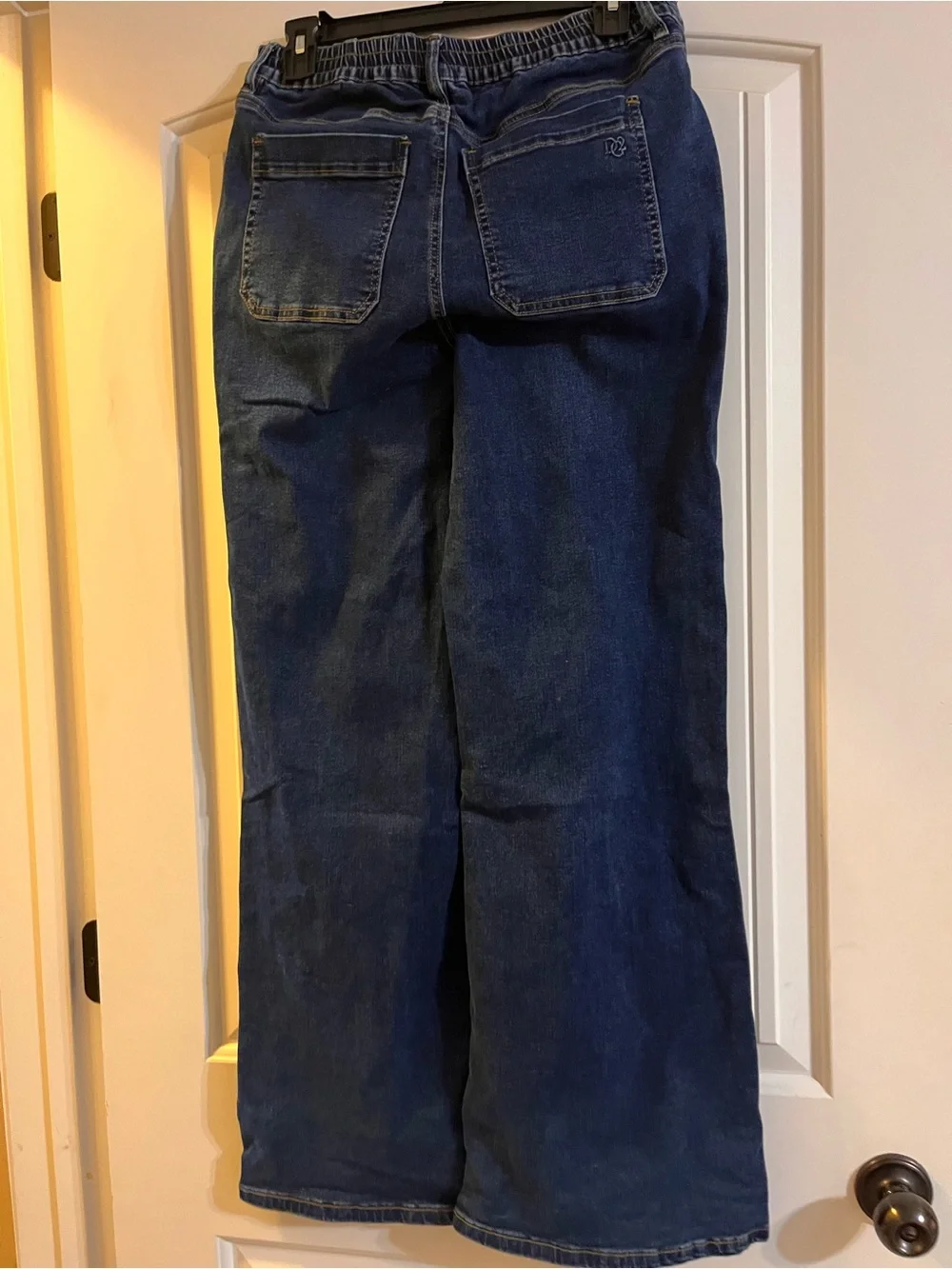 DG2 by Diane Gilman Dark Blue Wide Leg Flare Jeans women